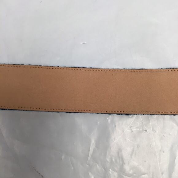 Authentic Chanel 2” wide green tweed & leather belt silver CC buckle Small H1 main image 7